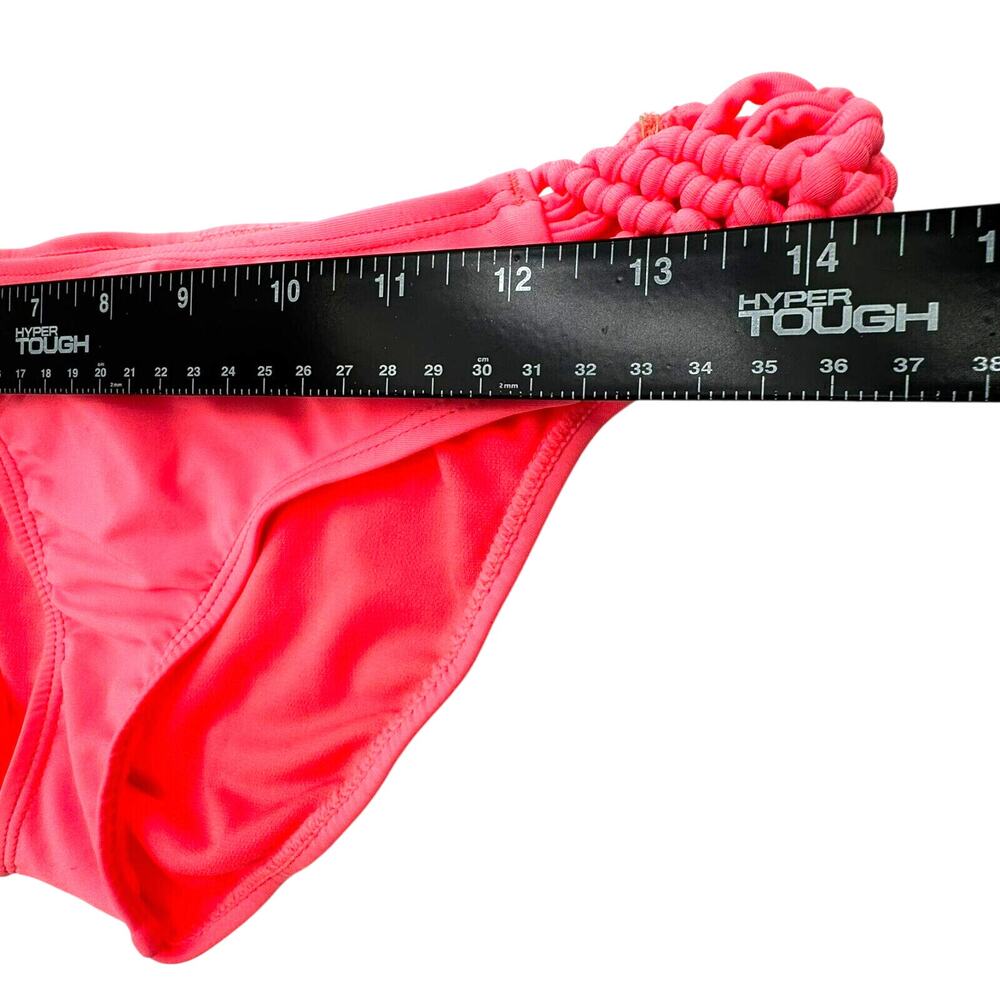 ARIZONA NWT Women's Medium Coral‎ Pink Hipster Braided Sides Bikini Bottoms Swim - Picture 7 of 8